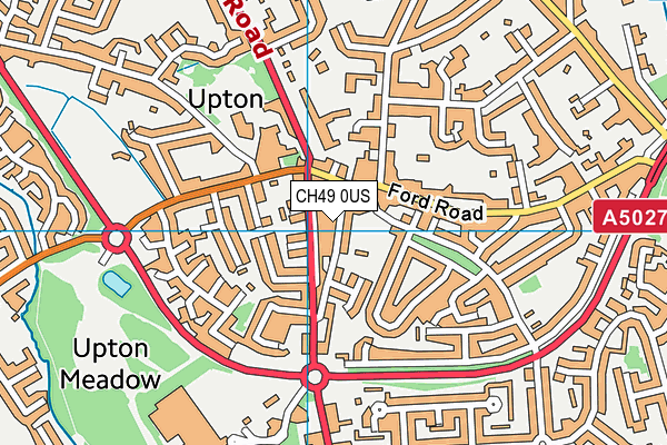 Upton Victory Hall Lawn Tennis Club map (CH49 0US) - OS VectorMap District (Ordnance Survey)