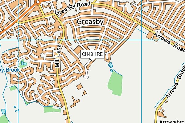 CH49 1RE map - OS VectorMap District (Ordnance Survey)