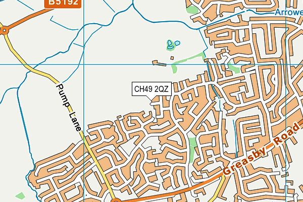 CH49 2QZ map - OS VectorMap District (Ordnance Survey)