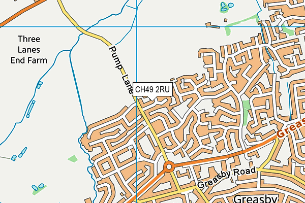 CH49 2RU map - OS VectorMap District (Ordnance Survey)