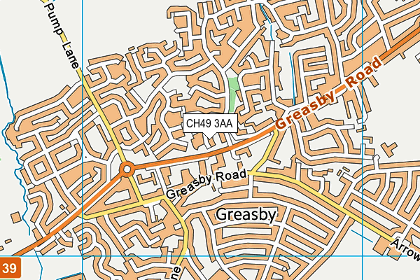 CH49 3AA map - OS VectorMap District (Ordnance Survey)