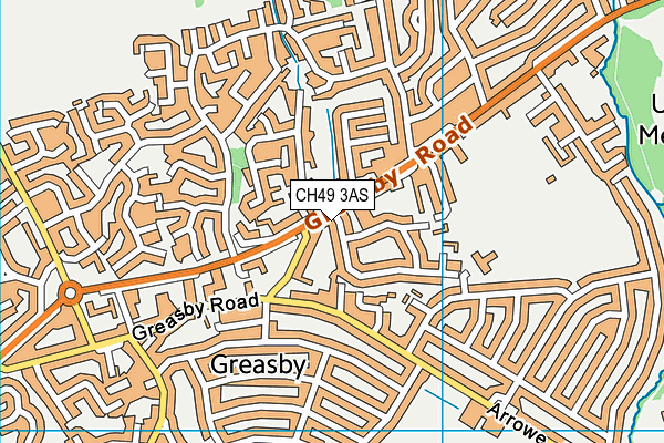 CH49 3AS map - OS VectorMap District (Ordnance Survey)