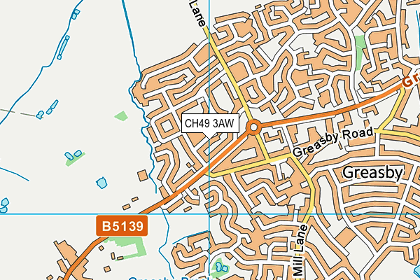 CH49 3AW map - OS VectorMap District (Ordnance Survey)