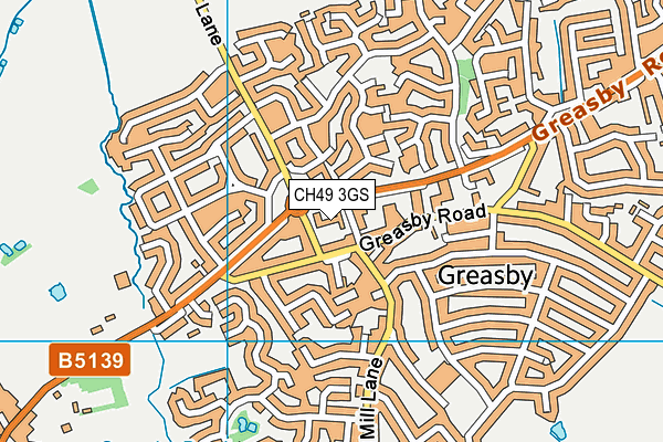 CH49 3GS map - OS VectorMap District (Ordnance Survey)