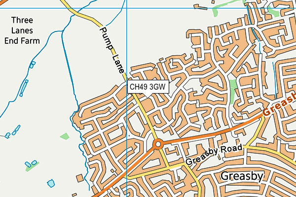 CH49 3GW map - OS VectorMap District (Ordnance Survey)
