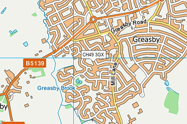 CH49 3GX map - OS VectorMap District (Ordnance Survey)