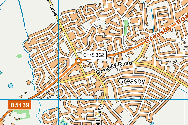 CH49 3GZ map - OS VectorMap District (Ordnance Survey)