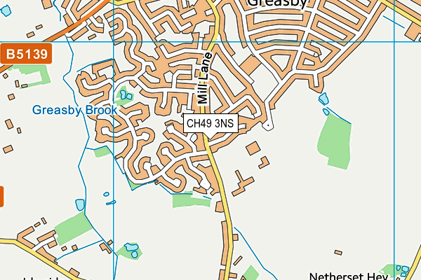 CH49 3NS map - OS VectorMap District (Ordnance Survey)