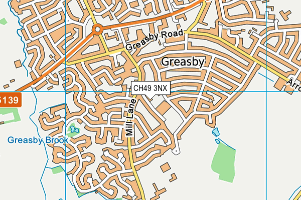 Greasby Infant School map (CH49 3NX) - OS VectorMap District (Ordnance Survey)