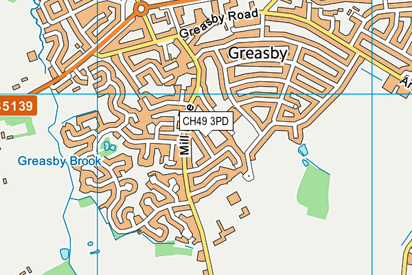 CH49 3PD map - OS VectorMap District (Ordnance Survey)