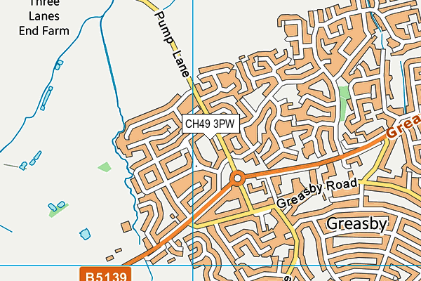 CH49 3PW map - OS VectorMap District (Ordnance Survey)