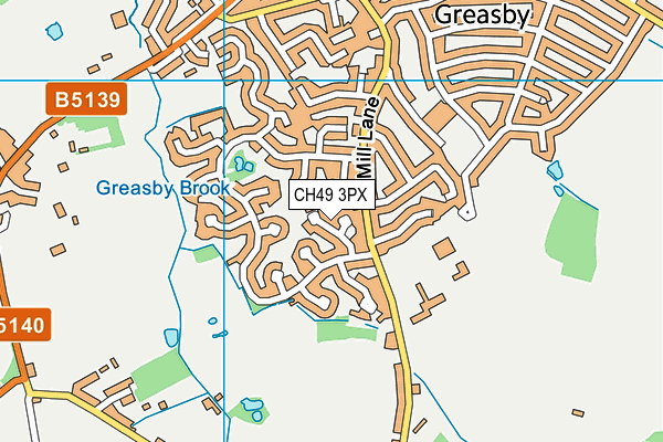 CH49 3PX map - OS VectorMap District (Ordnance Survey)