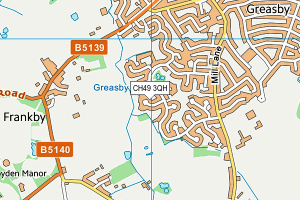 CH49 3QH map - OS VectorMap District (Ordnance Survey)