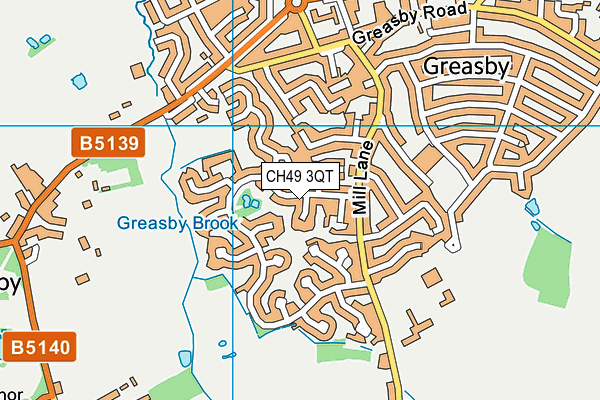 CH49 3QT map - OS VectorMap District (Ordnance Survey)