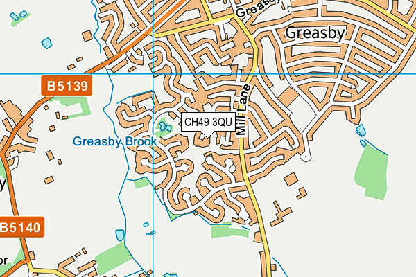 CH49 3QU map - OS VectorMap District (Ordnance Survey)