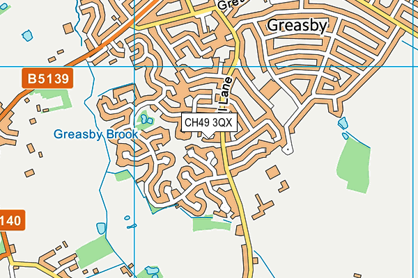 CH49 3QX map - OS VectorMap District (Ordnance Survey)
