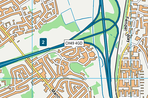 CH49 4GD map - OS VectorMap District (Ordnance Survey)