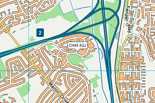 CH49 4GJ map - OS VectorMap District (Ordnance Survey)