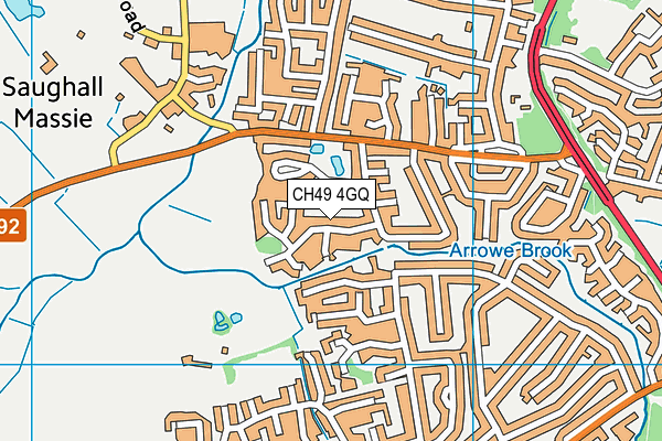 CH49 4GQ map - OS VectorMap District (Ordnance Survey)