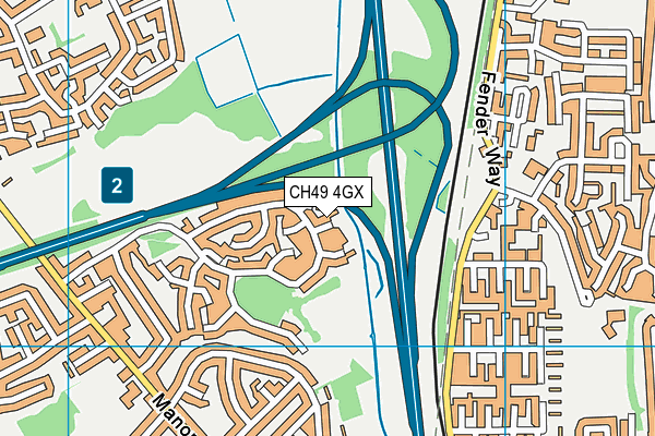 CH49 4GX map - OS VectorMap District (Ordnance Survey)