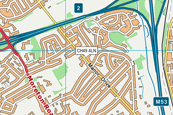 Hayfield School map (CH49 4LN) - OS VectorMap District (Ordnance Survey)