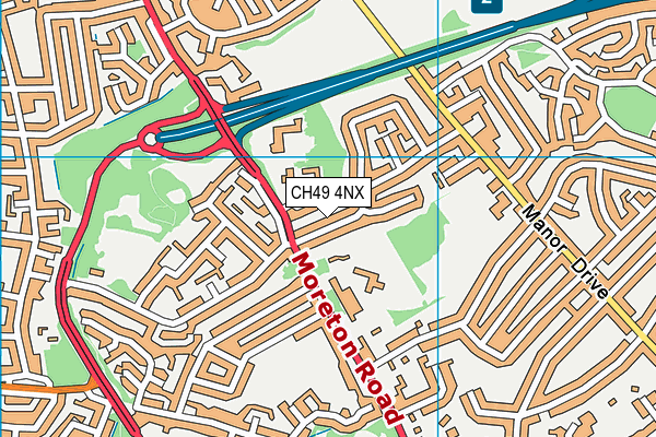 CH49 4NX map - OS VectorMap District (Ordnance Survey)