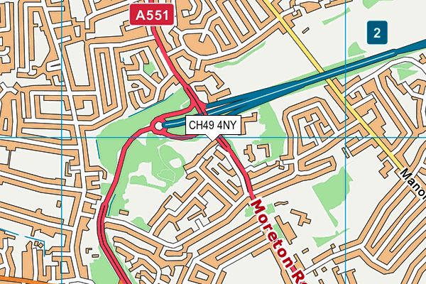 CH49 4NY map - OS VectorMap District (Ordnance Survey)