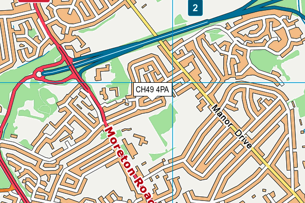 CH49 4PA map - OS VectorMap District (Ordnance Survey)