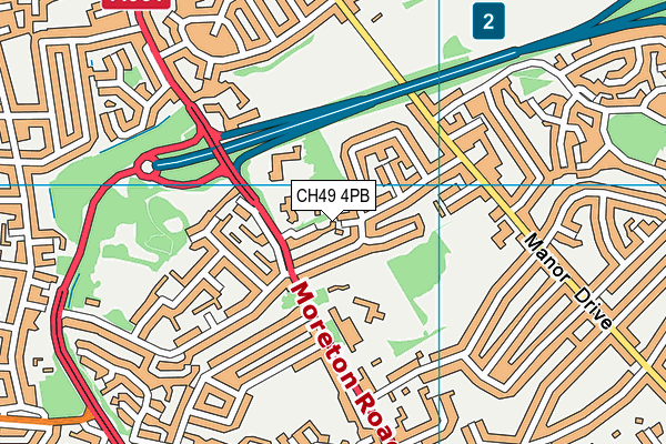 CH49 4PB map - OS VectorMap District (Ordnance Survey)