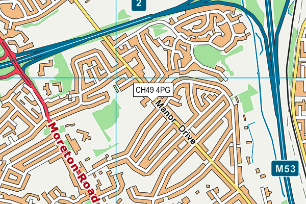 CH49 4PG map - OS VectorMap District (Ordnance Survey)