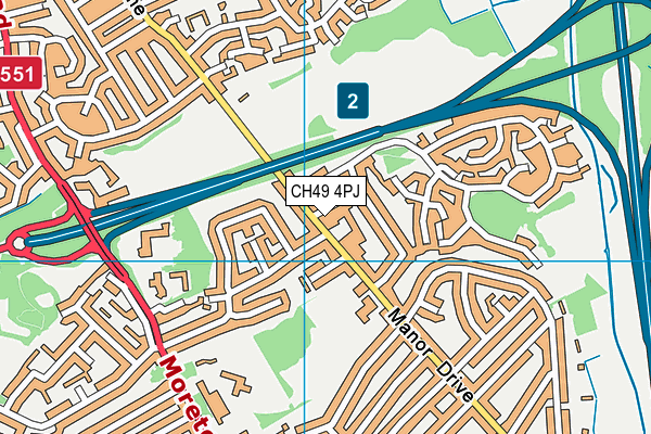 CH49 4PJ map - OS VectorMap District (Ordnance Survey)