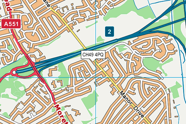 CH49 4PQ map - OS VectorMap District (Ordnance Survey)