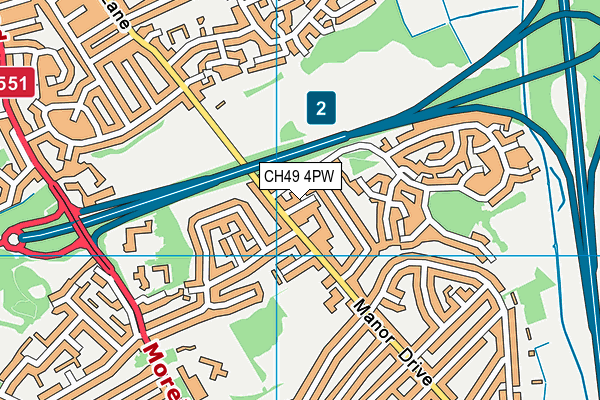 CH49 4PW map - OS VectorMap District (Ordnance Survey)