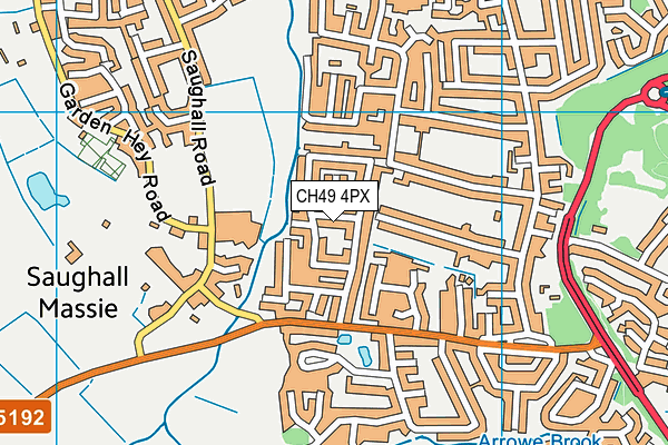 CH49 4PX map - OS VectorMap District (Ordnance Survey)