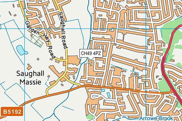 CH49 4PZ map - OS VectorMap District (Ordnance Survey)