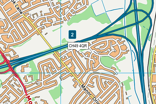 CH49 4QR map - OS VectorMap District (Ordnance Survey)