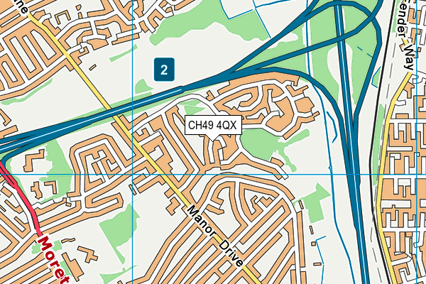 CH49 4QX map - OS VectorMap District (Ordnance Survey)