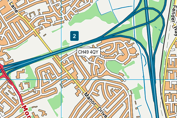 CH49 4QY map - OS VectorMap District (Ordnance Survey)