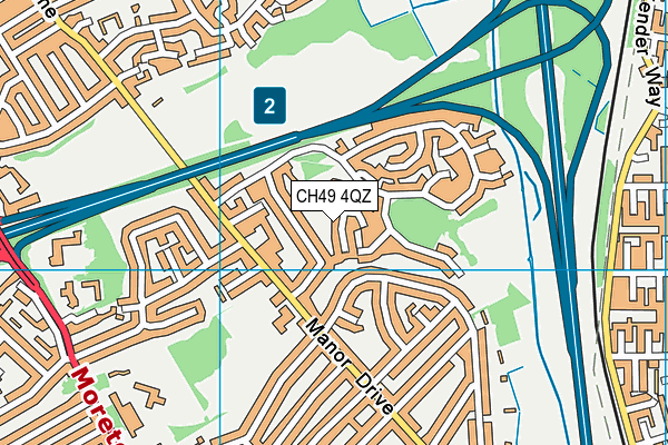 CH49 4QZ map - OS VectorMap District (Ordnance Survey)