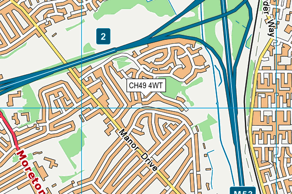 CH49 4WT map - OS VectorMap District (Ordnance Survey)