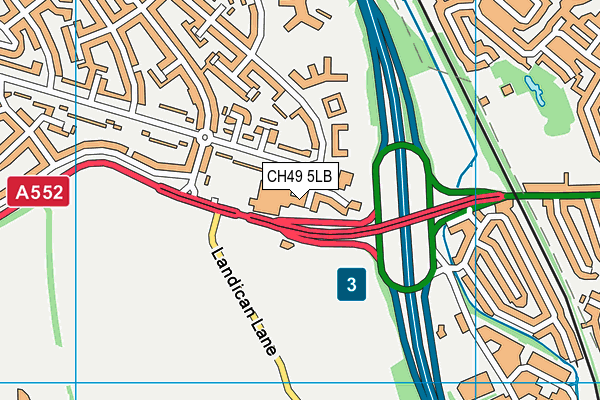 CH49 5LB map - OS VectorMap District (Ordnance Survey)