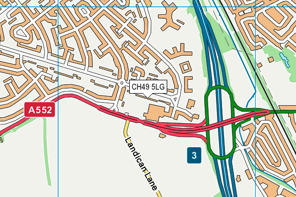 CH49 5LG map - OS VectorMap District (Ordnance Survey)