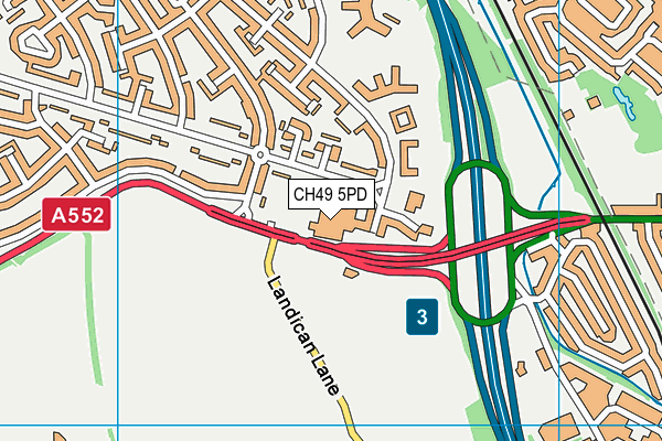 CH49 5PD map - OS VectorMap District (Ordnance Survey)