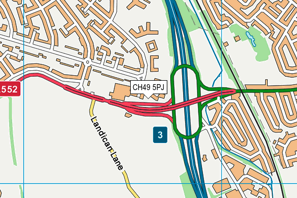 CH49 5PJ map - OS VectorMap District (Ordnance Survey)