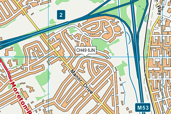 CH49 6JN map - OS VectorMap District (Ordnance Survey)