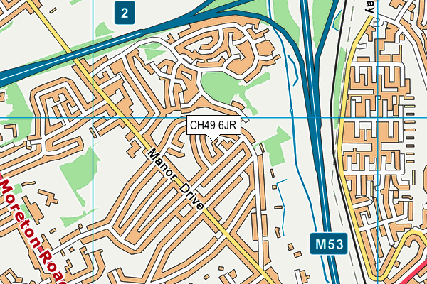 CH49 6JR map - OS VectorMap District (Ordnance Survey)