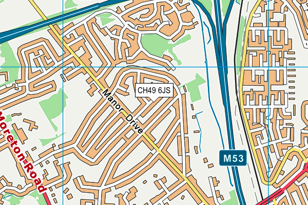 CH49 6JS map - OS VectorMap District (Ordnance Survey)