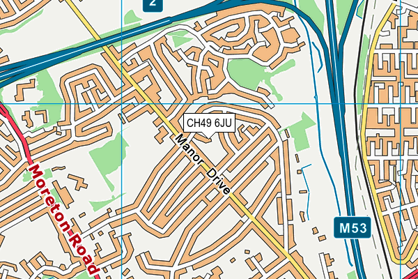 CH49 6JU map - OS VectorMap District (Ordnance Survey)