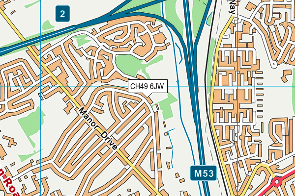 CH49 6JW map - OS VectorMap District (Ordnance Survey)