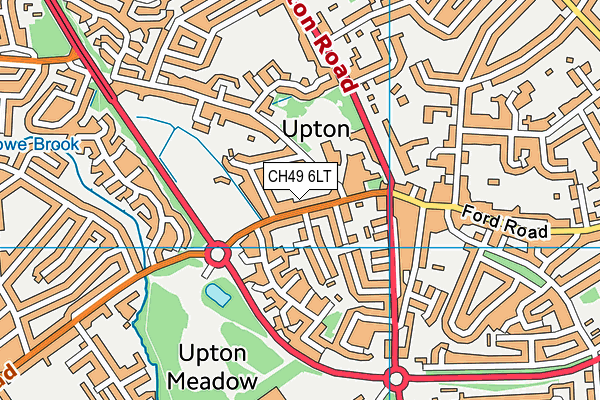 Upton Cricket Club map (CH49 6LT) - OS VectorMap District (Ordnance Survey)